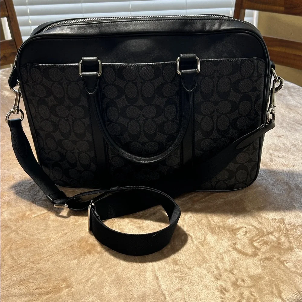 Coach Black and Gray carryall. - Picture 2 of 7